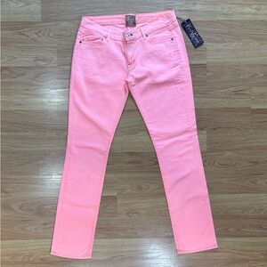 NWT Rich & Skinny Low Rise Neon Orange Skinny Jeans 31